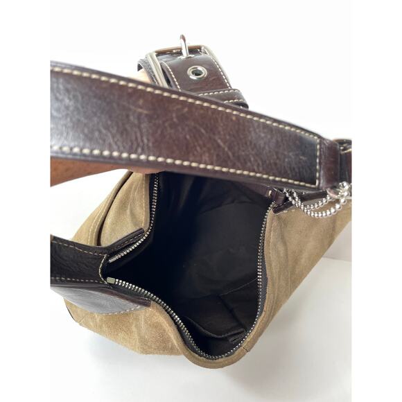 Coach Hamilton Suede Camel Tan Leather Hobo Tote Shoulder Bag Purse Vintage 90s - Picture 7 of 9